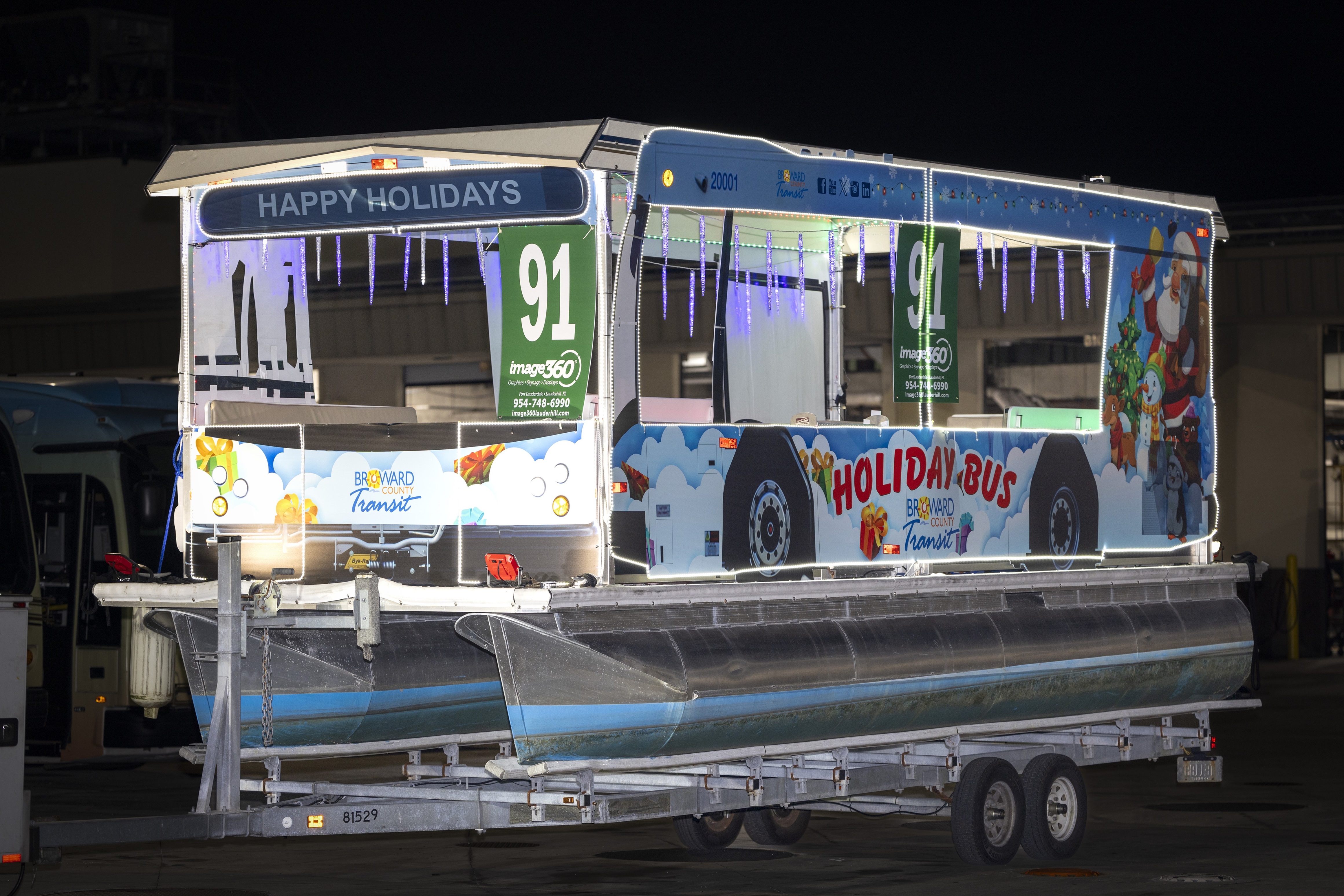 BCT bus at the 53rd Winterfest Boat Parade