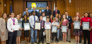 Broward Commissioners honor student volunteers in Broward County on Joshua Williams Day. 