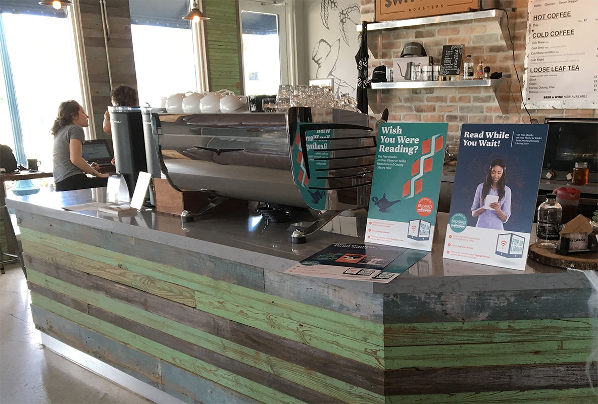 Photo: Pop Up Library at Switchbox Coffee Roasters