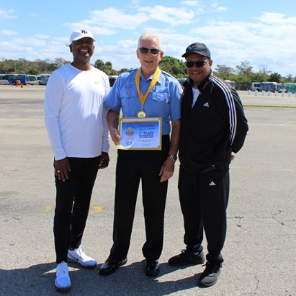Pictured L-R: BCT General Manager, Richard Chess; Bus Safety Roadeo Winner, Rendol Whidden; BCT Operations Director, Corwin Gibbs.

