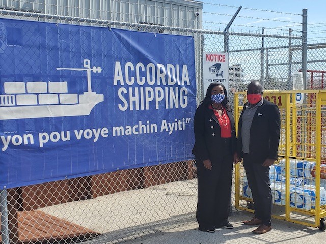 Broward Commissioner Dr. Barbara Sharief drops off medical supplies to help those in Haiti.  
