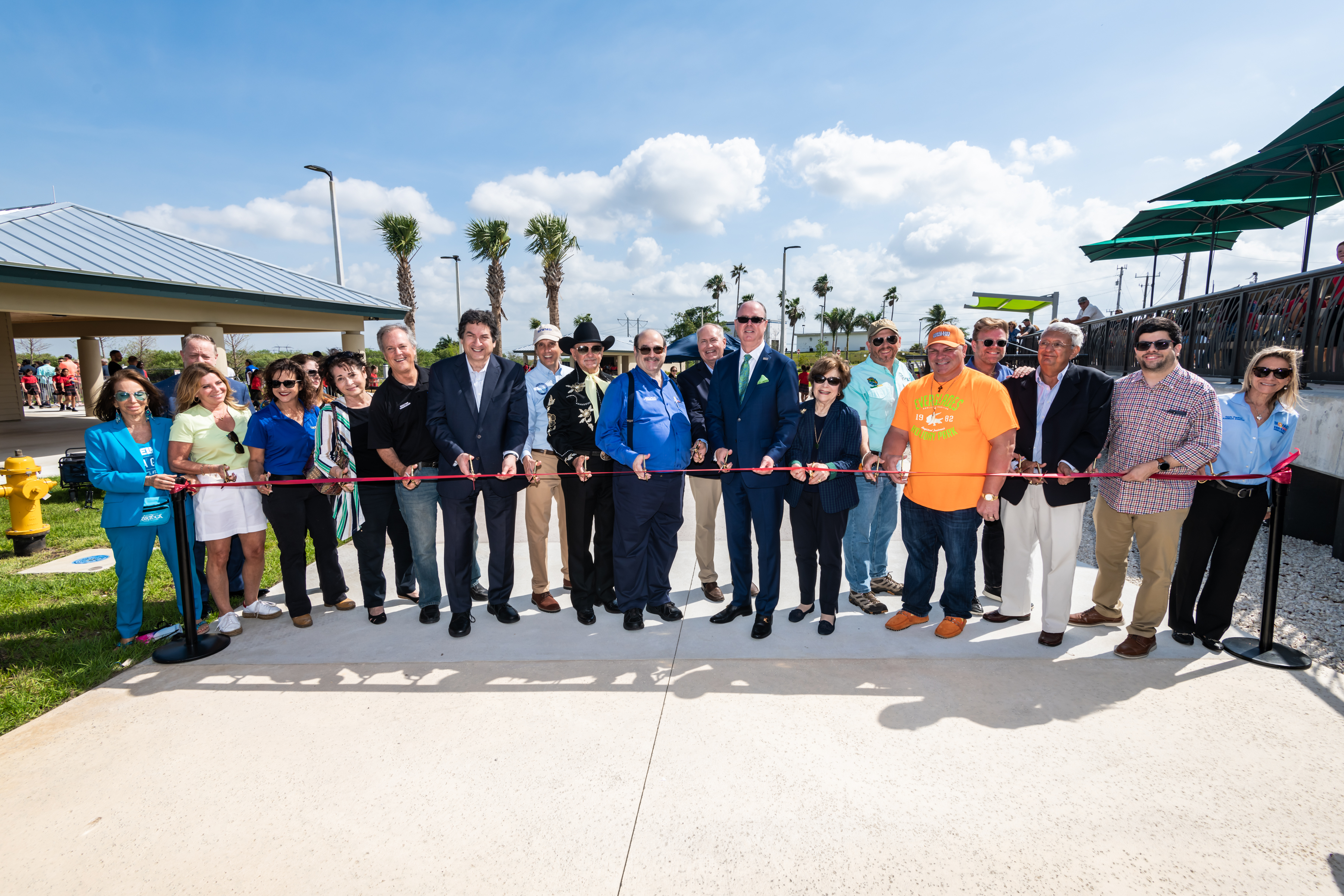 Ribbon-cutting ceremony at Everglades Holiday Park.