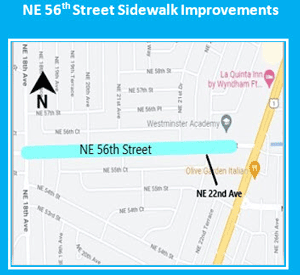 NE 56 Street Sidewalk Improvements in Fort Lauderdale