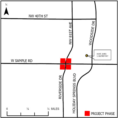 Riverside Drive at Sample Road Work Zone