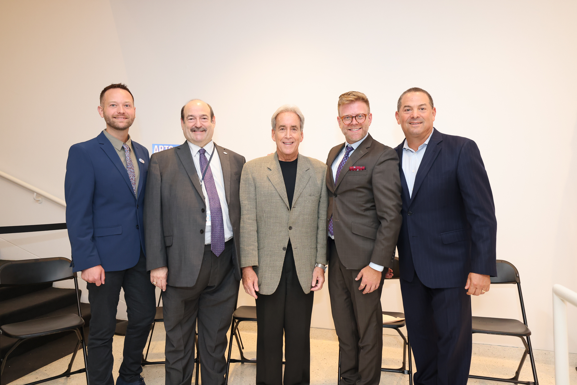 From left to right City of Fort Lauderdale Cultural Affairs Officer Joshua Carden, Broward County Commissioner Steve Geller, Fort Lauderdale City Commissioner Steve Glassman, Broward County Cultural Division Director Phil Dunlap, and Broward County Mayor Michael Udine 