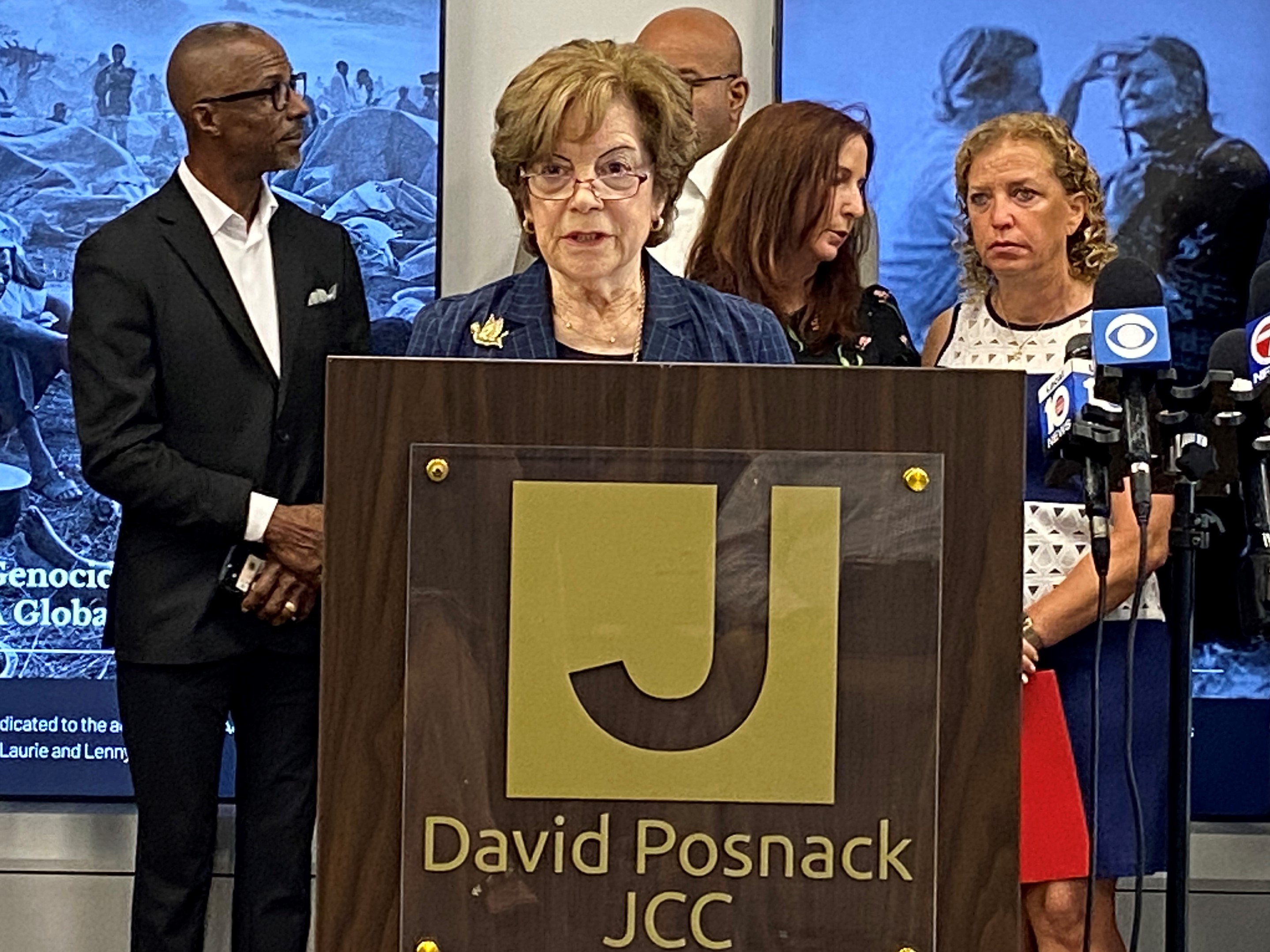 Broward Commissioner Nan Rich at a news conference today to talk about recent antisemitic and racist acts in NE Florida and in the City of Weston.