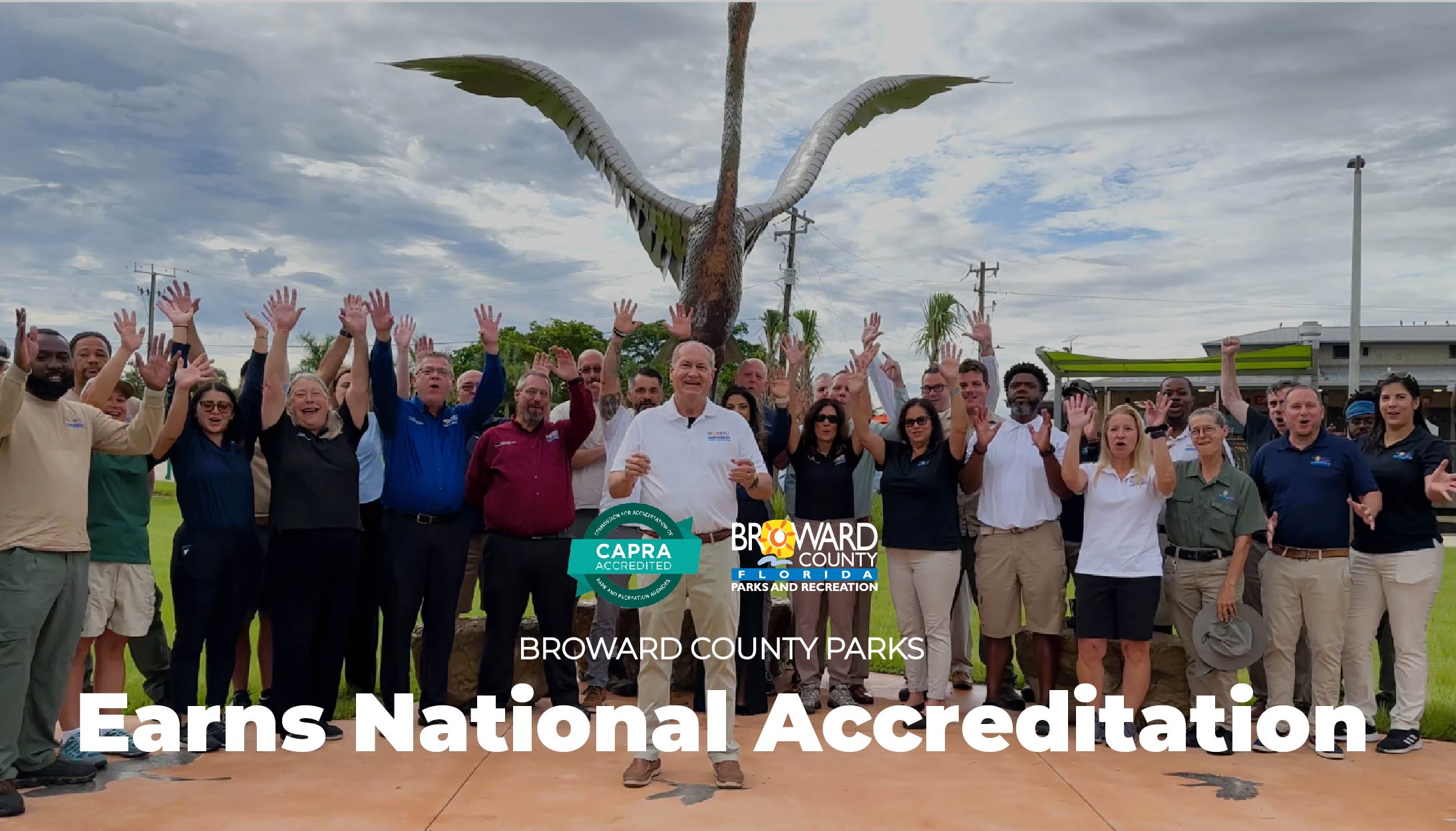 Broward County Parks team celebration national accreditation.