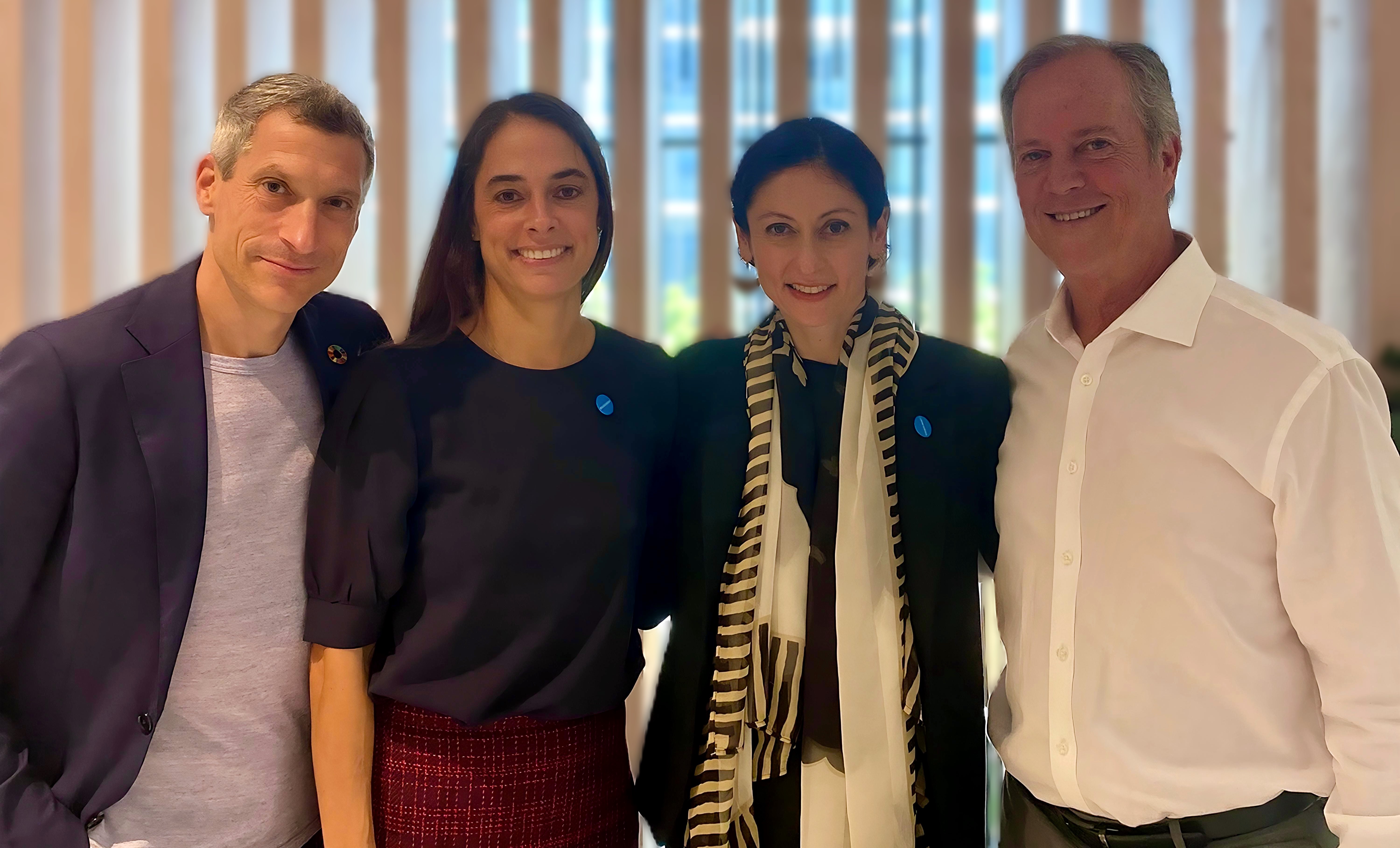 Broward County joins Resilient Cities Network at COP28 Summit in Dubai.From left to right Daniel Stander (Deputy Board Chair, R-Cities), Jennifer Jurado (Chief Resilience Officer, Broward County), Lauren Sorkin (Executive Director, R-Cities) and Vice Mayor Beam Furr (Broward County).