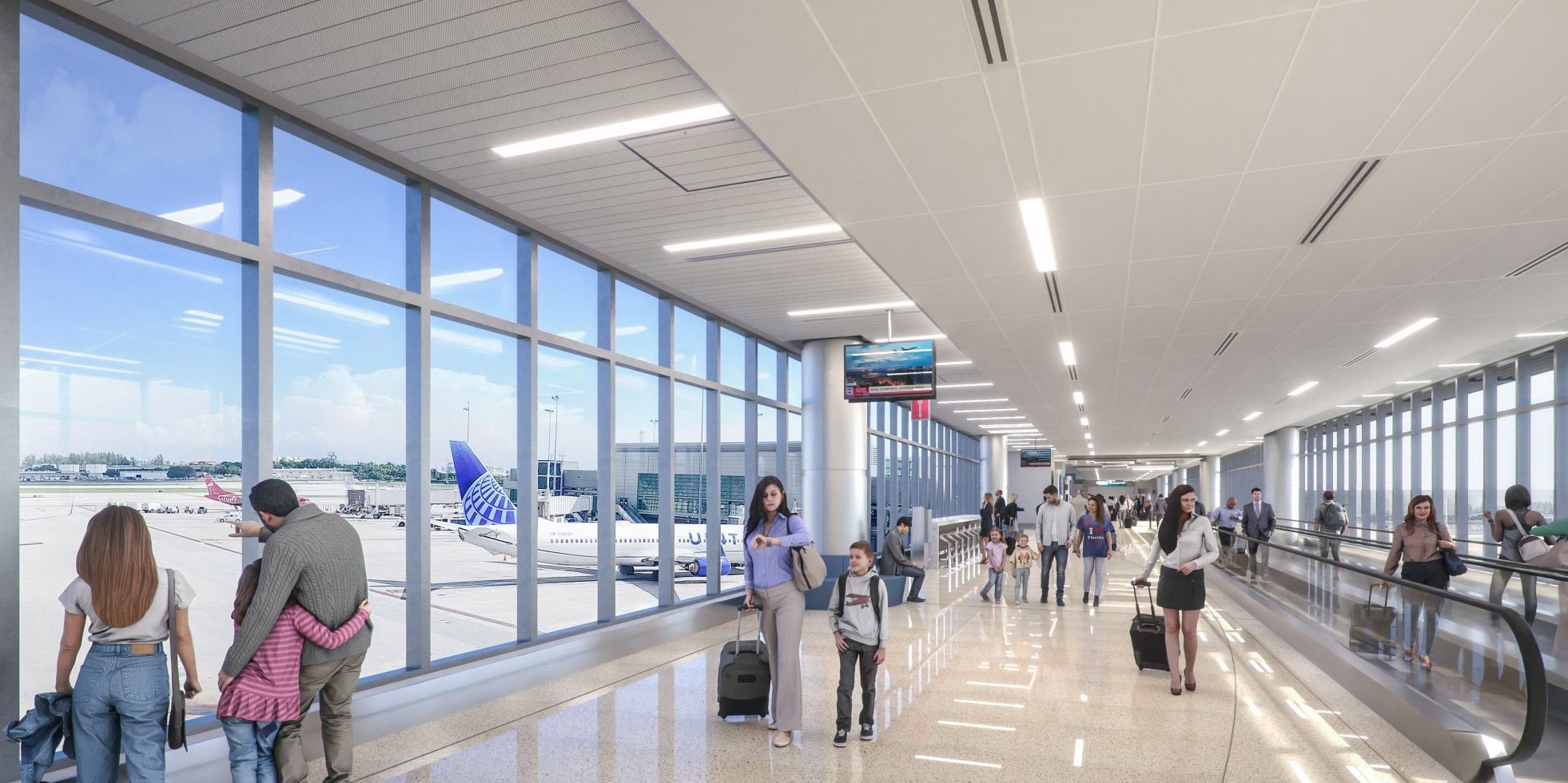 A graphic illustration of the new Terminal Connector to be built between Terminals 1 and 2 at the Fort Lauderdale-Hollywood International Airport.