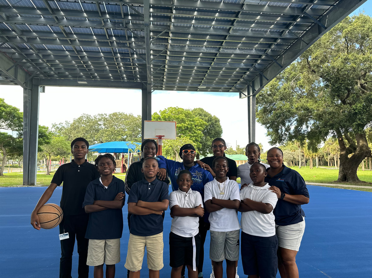 Students from the after-school program at Reverend Samuel Delevoe Memorial Park