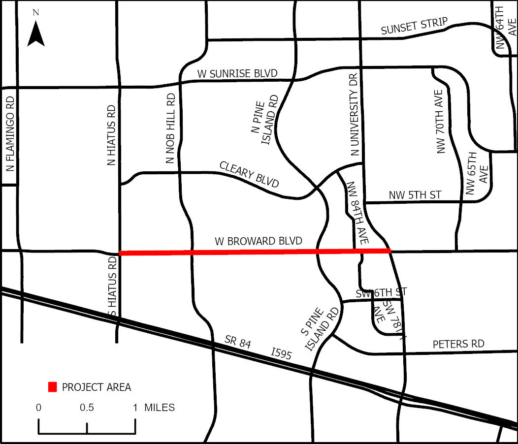 Broward Blvd. Sidewalk Project Map
