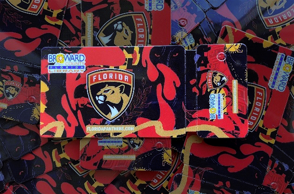 Broward County Library's special Florida Panthers library card. 