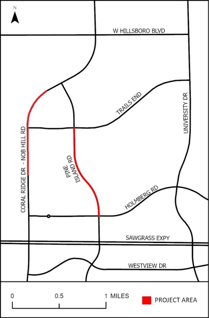 Map of Parkland Sidewalk and Asphalt Repairs
