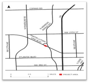 Map of Drainage and Replacement Project in Pompano Beach