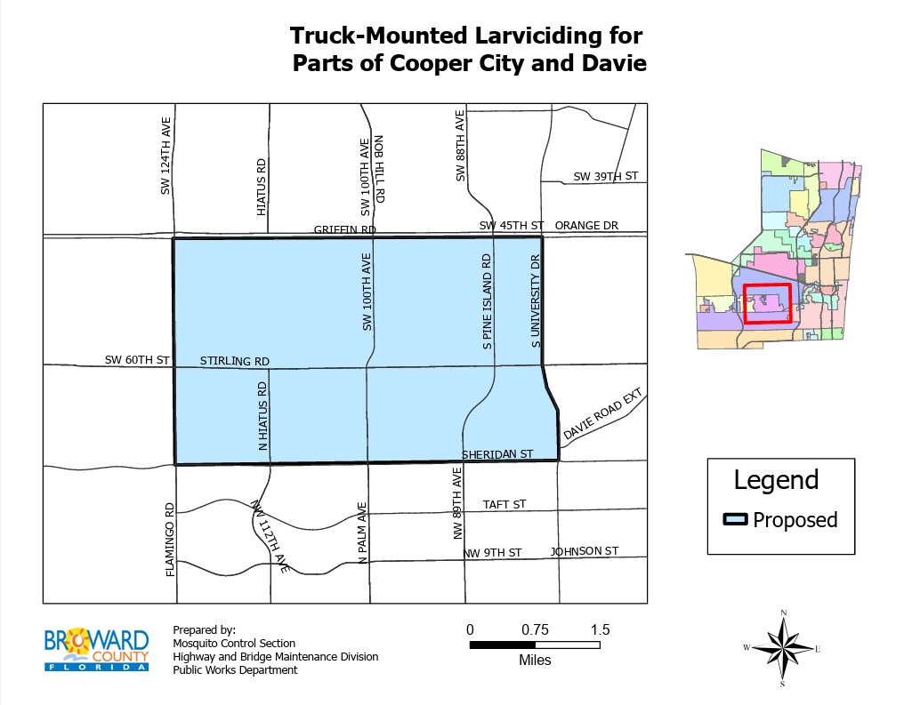 Map of Truck Mounted Larviciding for Cooper City and Davie